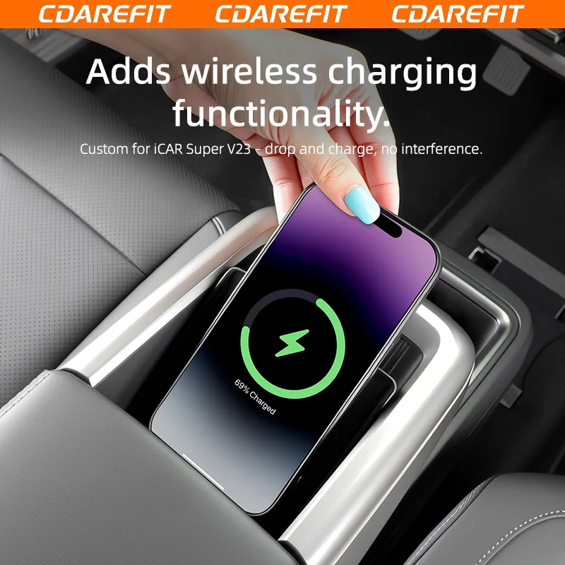 Chery iCAR Super V23 3rd Gen Wireless Charging Module, Special Mobile Phone Charger Mod Upgrade Parts