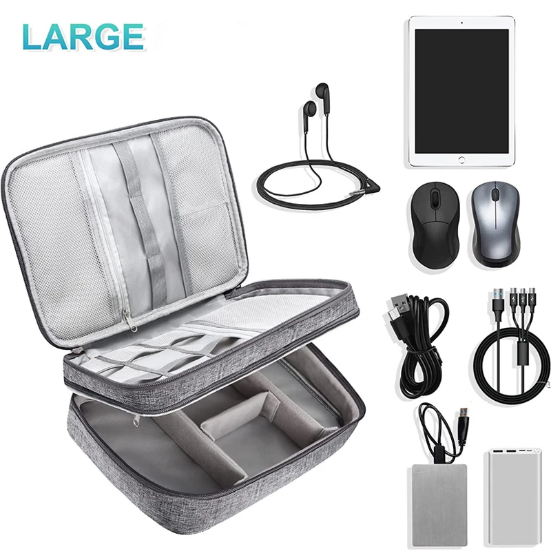 Cabo portátil saco de armazenamento à prova dwaterproof água digital organizador eletrônico usb linha de dados carregador plug saco de armazenamento organizador de cabo de viagem