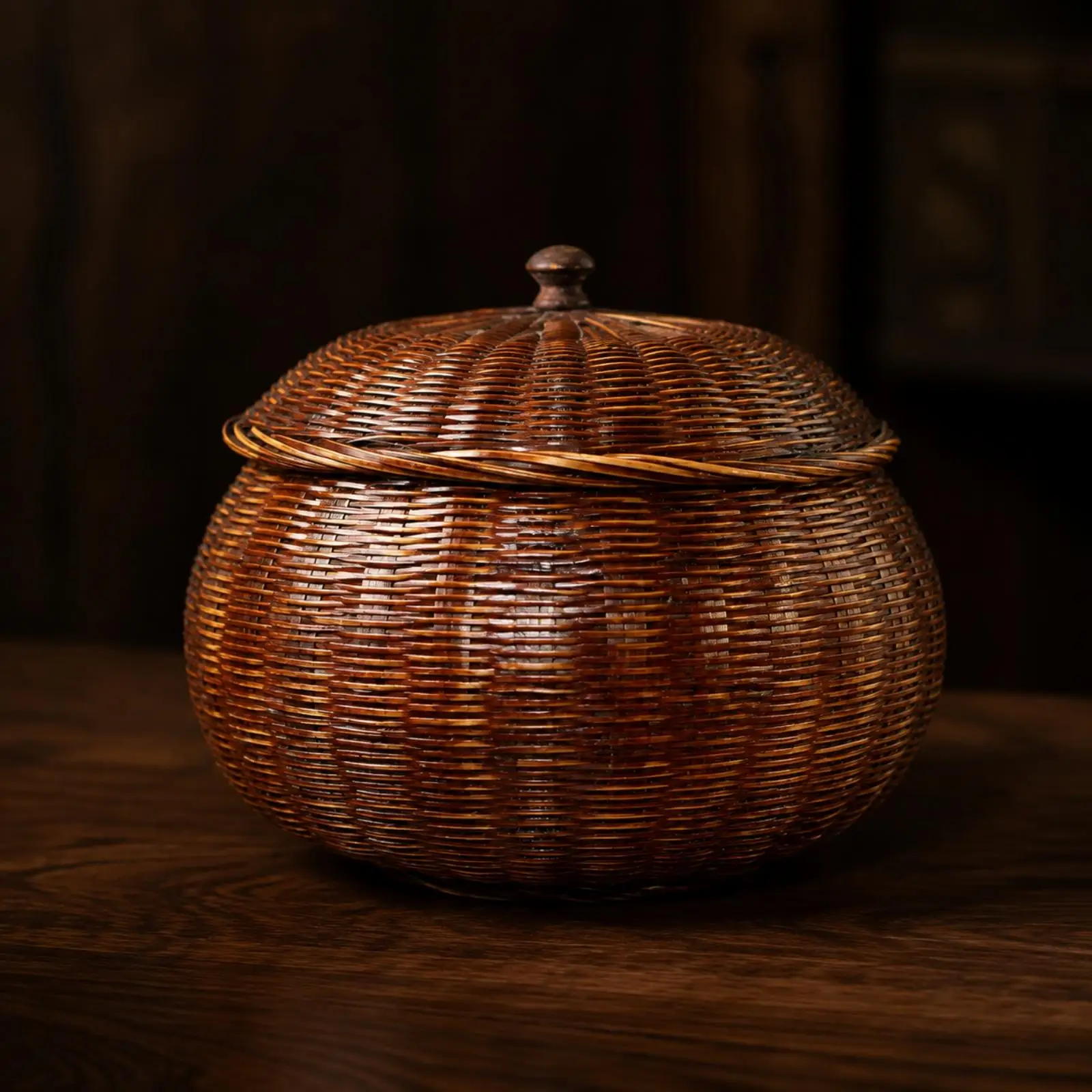 Multipurpose Bamboo Woven Container Basket for Kitchen Fruit Snack Desk Accessories