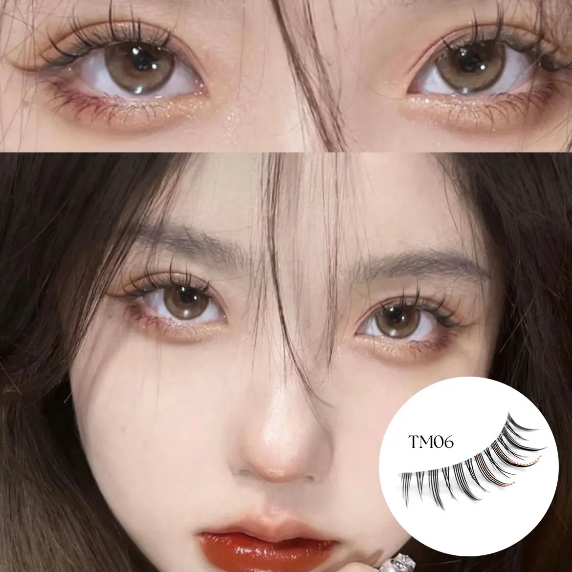 GROINNEYA Manga Lashes Natural Long 5 Pairs Faux Mink Eyelashes Natural Short Full Strip Lashes Clear Band Soft Natural Eyelashe