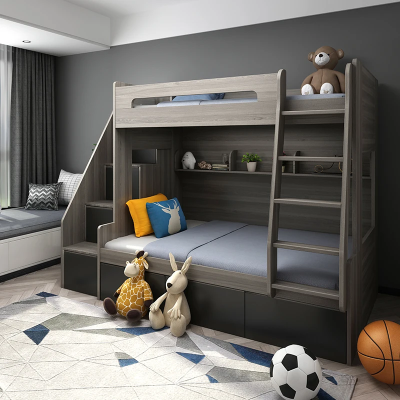 Multi-Functional Bunk Bed Nordic Bunk Bed Upper and Lower Children Bunk Bed Small Apartment Space Saving