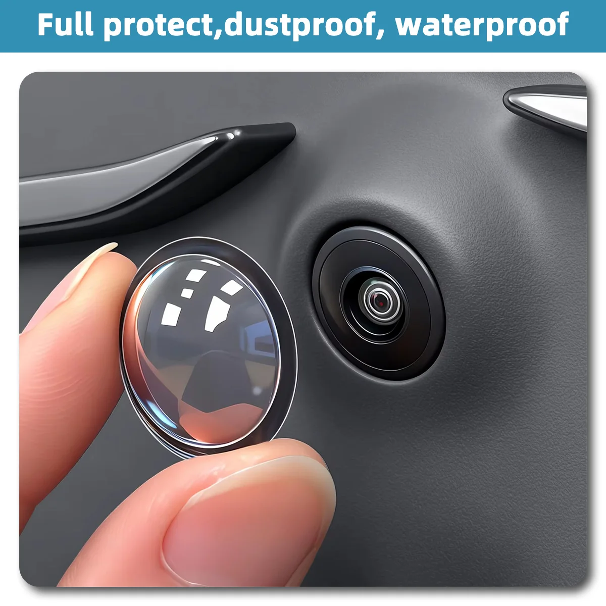 Lanke 2/4PCS Universal Car Camera Protect Cover 360 Panoramic Reversing Camera Scratch Resistant Waterproof Dustproof Auto Parts