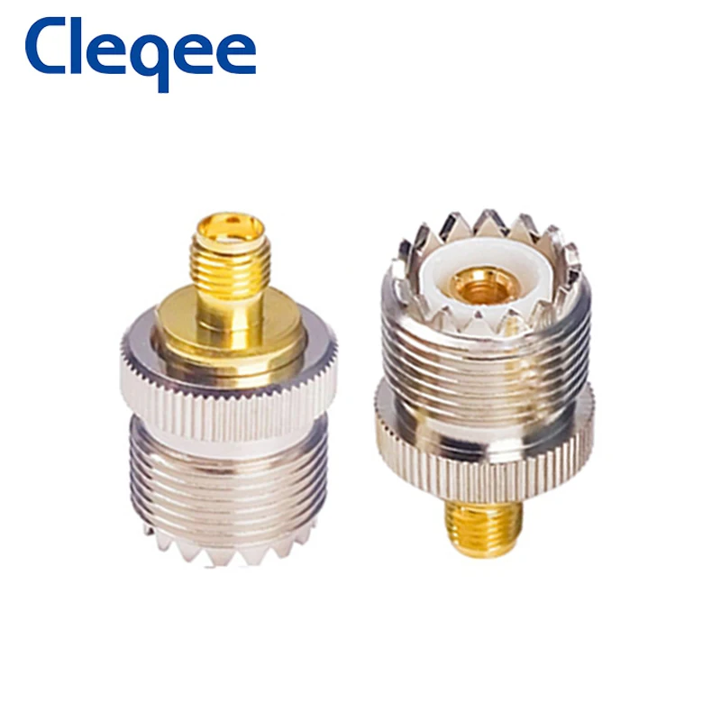 Cleqee 1 قطعة SMA أنثى إلى UHF أنثى RF محوري موصل محول SO-239 SO239 لتحويل SMA