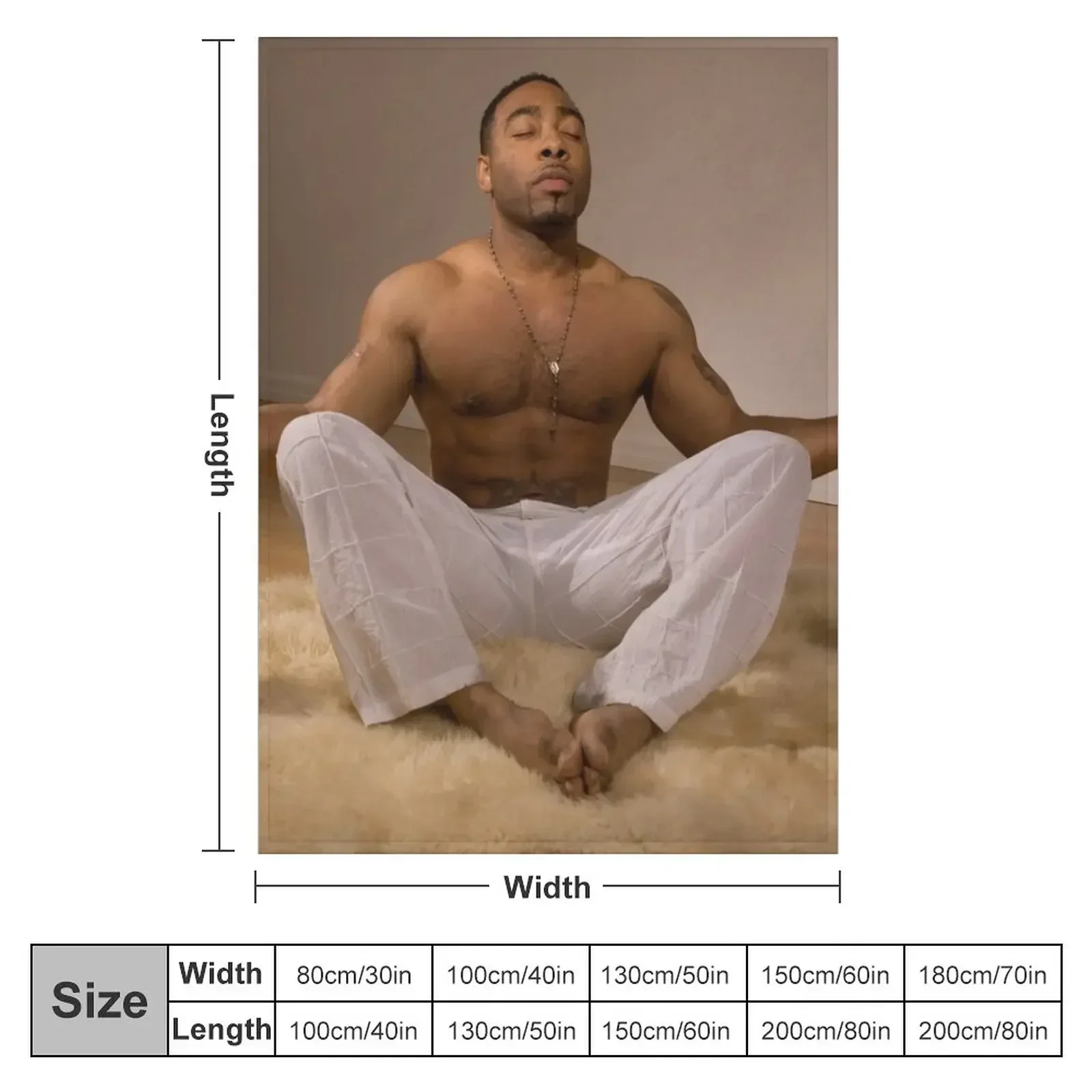 Photos - Model 2 - Sexy afroamerican man 1 Design Throw Blanket Camping Picnic cosplay anime Blankets