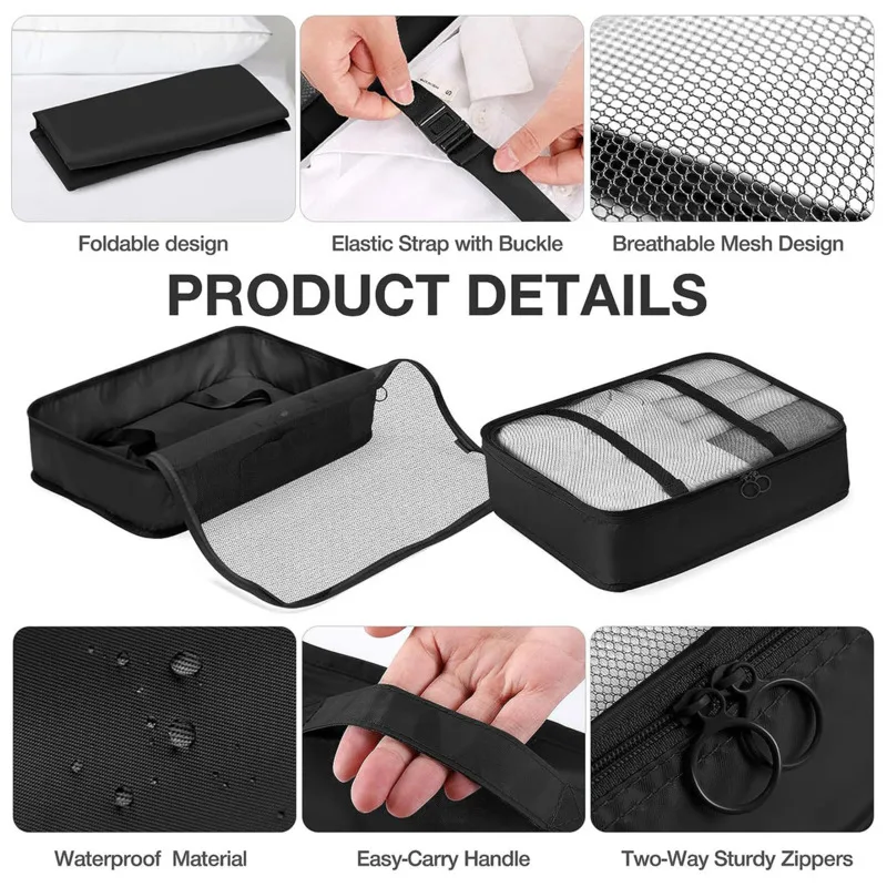 9pcs Travel Storage Bag Portable Suitcase Storage Luggage Clothes Sorting Organizer Set Wardrobe Luggage Clothes Shoe Pouch