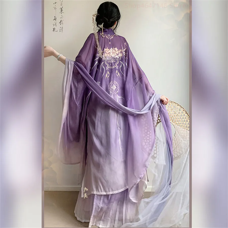 

Traditional Women Tang Dynasty Embroidery Hanfu Dress Elegant Ancient Chinese Style Lady Vintage Stage Costume Dance Hanfu Sets