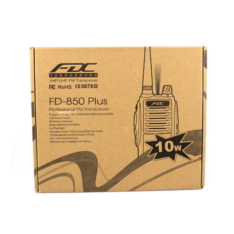 10 Stuks Nieuwe Twee Weg Radio Walkie Talkie Fdx FD-850 Plus Uhf 400-470Mhz 10W Ham Cb Interphone