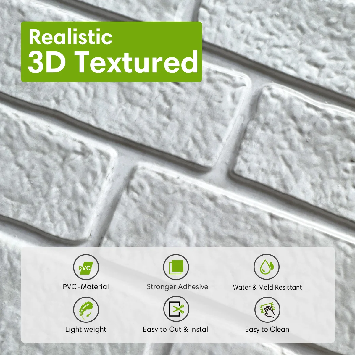 Commomy 10 peças de painéis de parede 3D descascados e colados, adesivos de parede de tijolo 3D, azulejo adesivo backsplash cozinha, decoração de banheiro