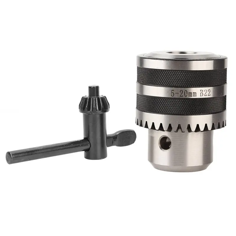 【christmas-】5-20mm-b22-heavy-duty-drill-chuck-with-key-for-metalwork-cnc-lathe-bench-drill-5-20mm-drill-chuck-key-type-drill-chu