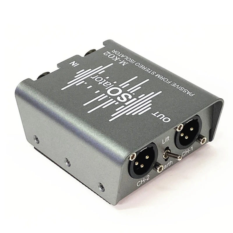 1 PCS Passive Dual 6.35Mm To XLR Audio Stereo Signal Isolator 2 In 2 Out Eliminator Box Plastic+Metal As Shown For DJ Mixer