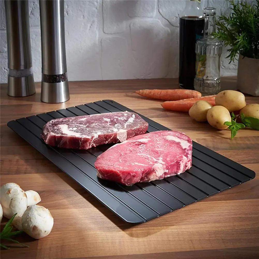 Bandeja para alimentos, carne, cerdo, pescado, descongelación congelada rápidamente en minutos, plástico, sin electricidad, productos químicos, microondas, herramientas de descongelación de cocina