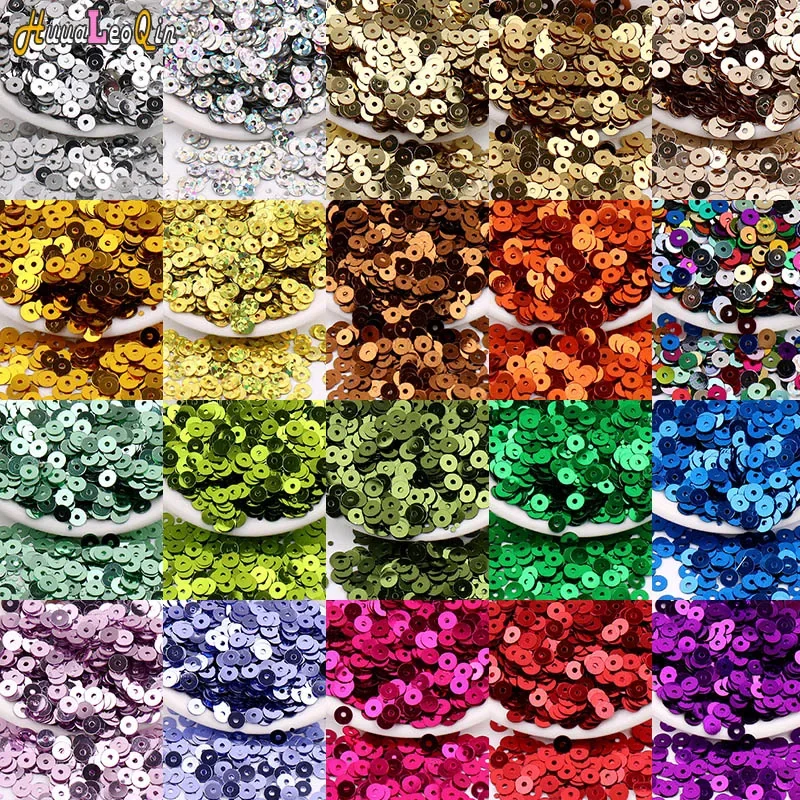 4/5/6mm circular hole PVC sequin silver bottom laser bead DIY hand sewn embroidery scattered bead sequin