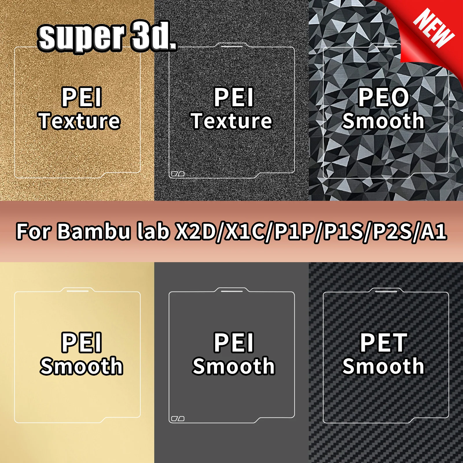 Płyta drukująca Bambulab 257x257, blacha ze stali sprężynowej PEO H1H, blacha PEY A1 X1C P1S, płyta drukująca Bambulab PEI do drukarki 3D, płyta Bambulab
