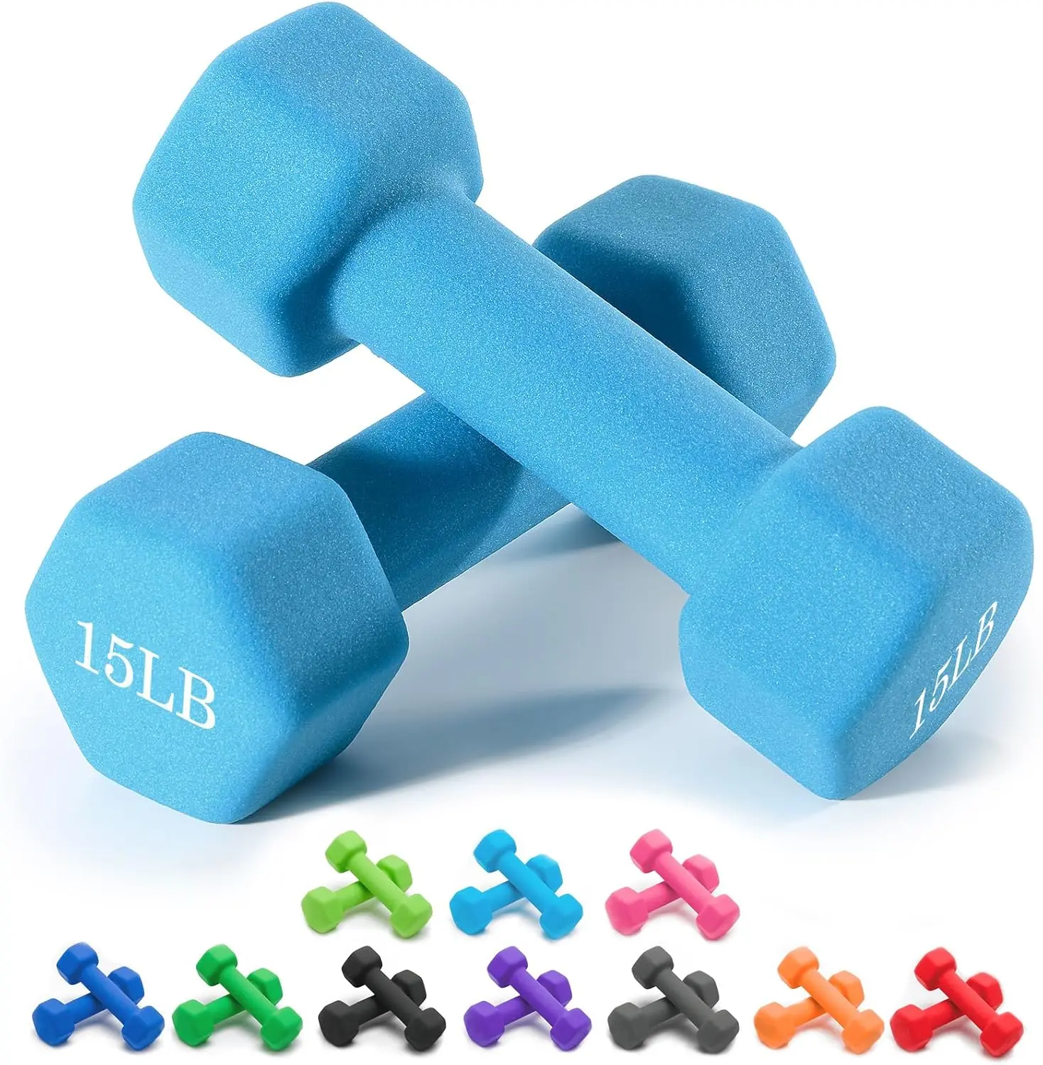 

Weights Dumbbells 10 Colors Options Compatible with Set of 2Dumbbells Set 1 15 LB Anti Slip Anti roll Shape