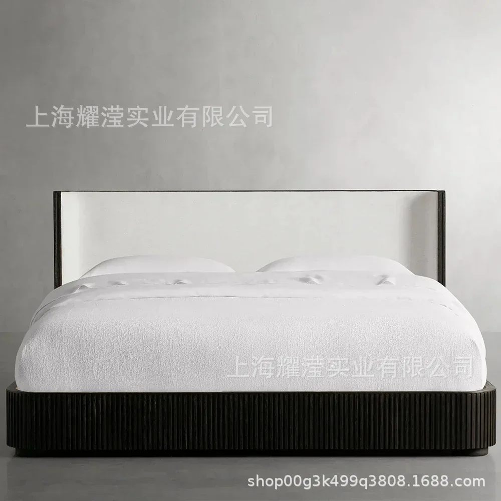 Solid wood bedroom double bed