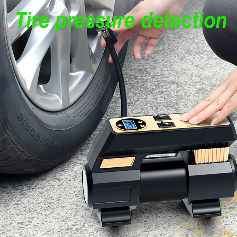 Car Air Compressor 12V Portable Fast Inflator Electric Air Pump Digital Auto Tire Pump for Car Motorcycle Bicycle With LED Light