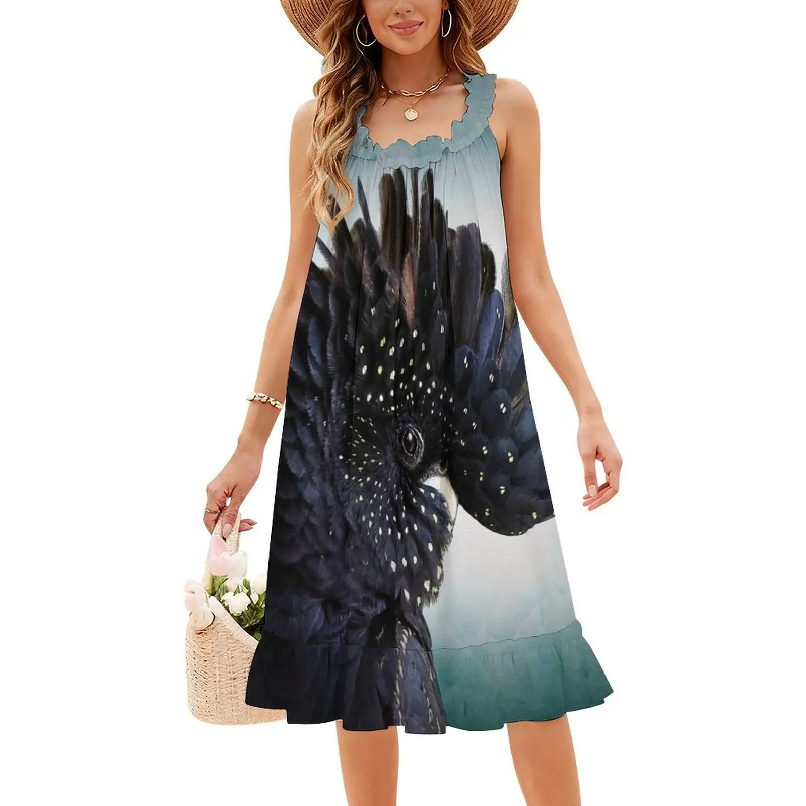 فستان كاجوال على الطراز الكوري باللون الأحمر الذيل الأسود للنساء فساتين مكتب يومية بسيطة للسيدات على شكل طائر كوكاتو بذيل أحمر