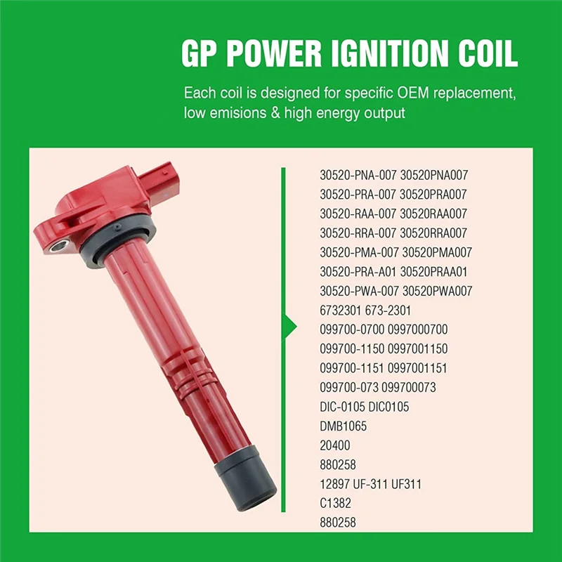 

A09E-4PCS Ignition Coils Car Part For 2002-2011 Honda Civic K20 K24 K20Z3 Accord S2000 CSX RSX 30520-PNA-007 30520-RAA-0