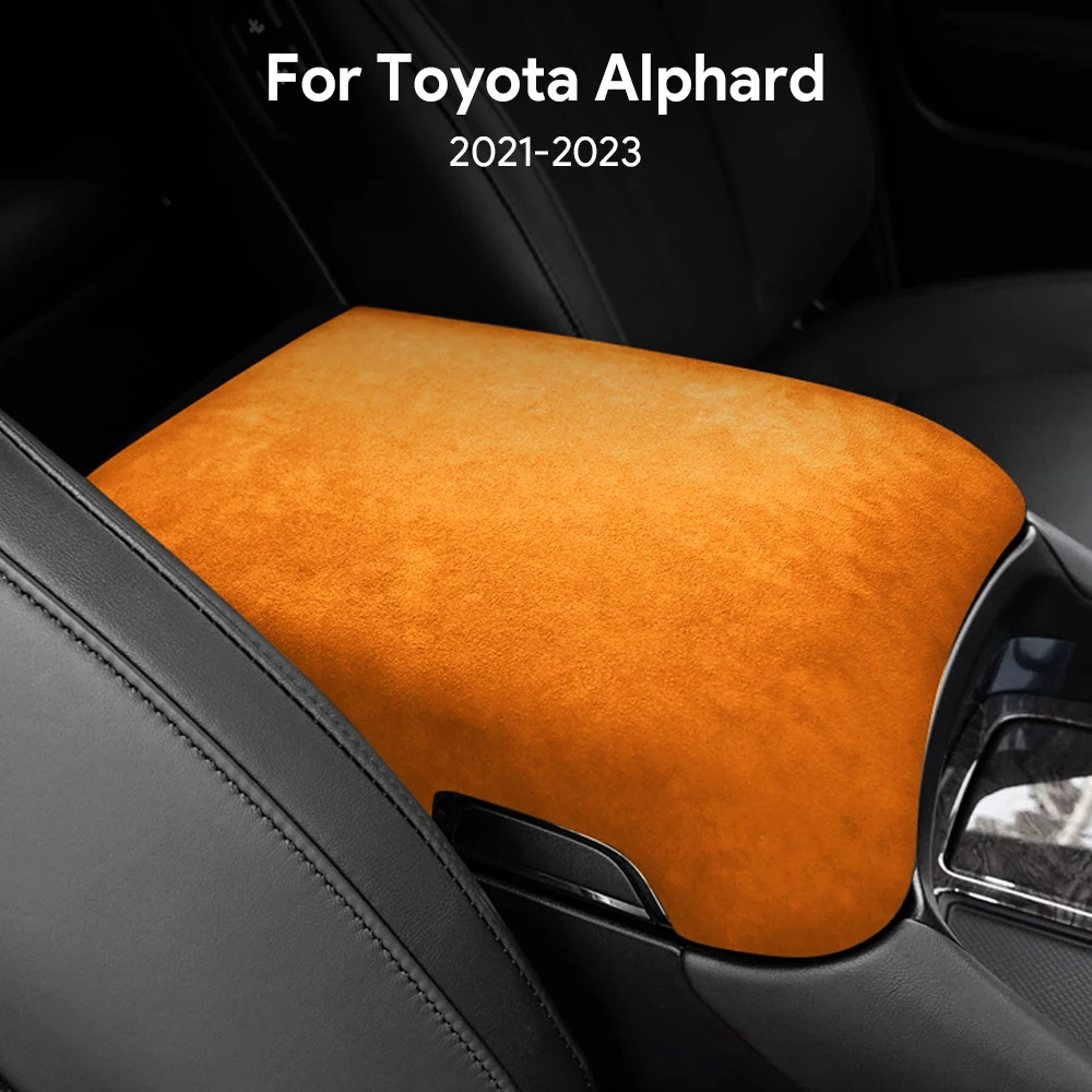 Italian Top Suede for Toyota Alphard Vellfire 10 20 30 Series 2021 2022 2023 Car Central Control Armrest Cover Trim Accessories