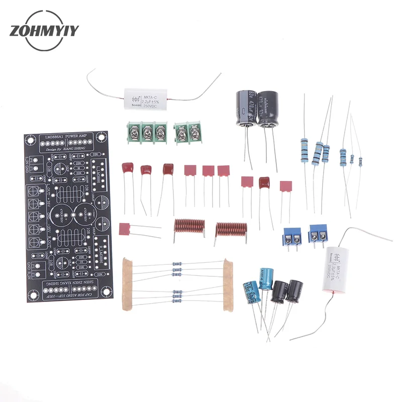 1Set LM3886 Amplifier Board DIY Kit Integrated Circuit Audio Power Amplifier Board Dual Channel Stereo Power Board PCBA Kit