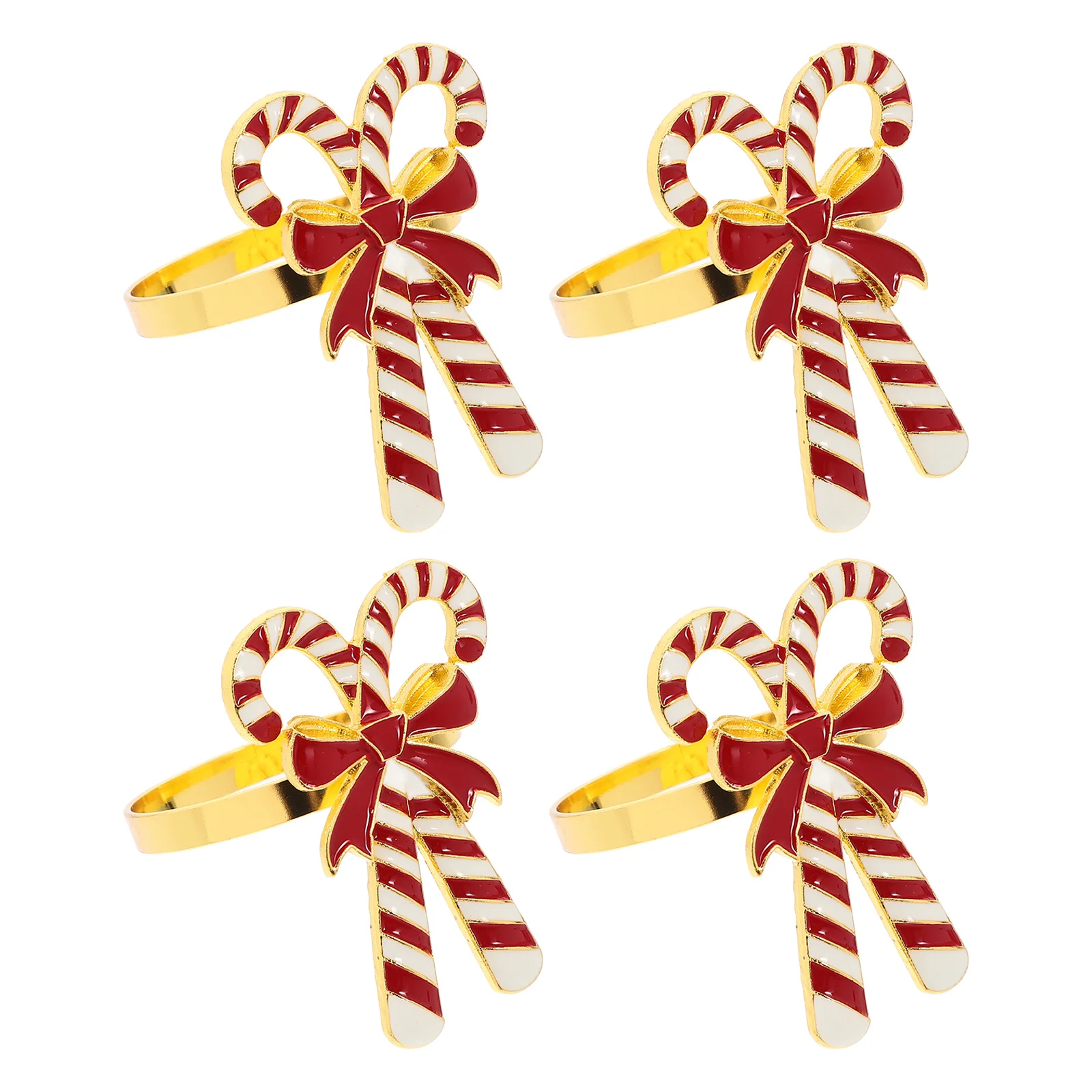 

4pcs Napkin Rings Christmas Bow Alloy Creative Tableware Decorative Serviette Buckles Holiday Party Supplies Xmas Gifts
