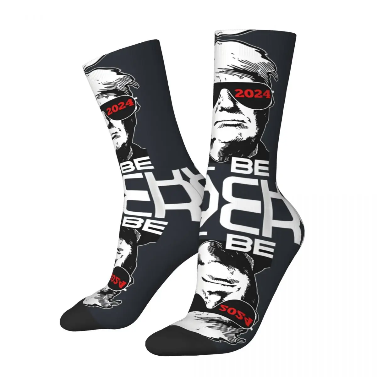 Vintage Ill Be Back Trump 2024 Men's compression Socks Unisex trump girl Harajuku Pattern Printed Novelty Crew Sock