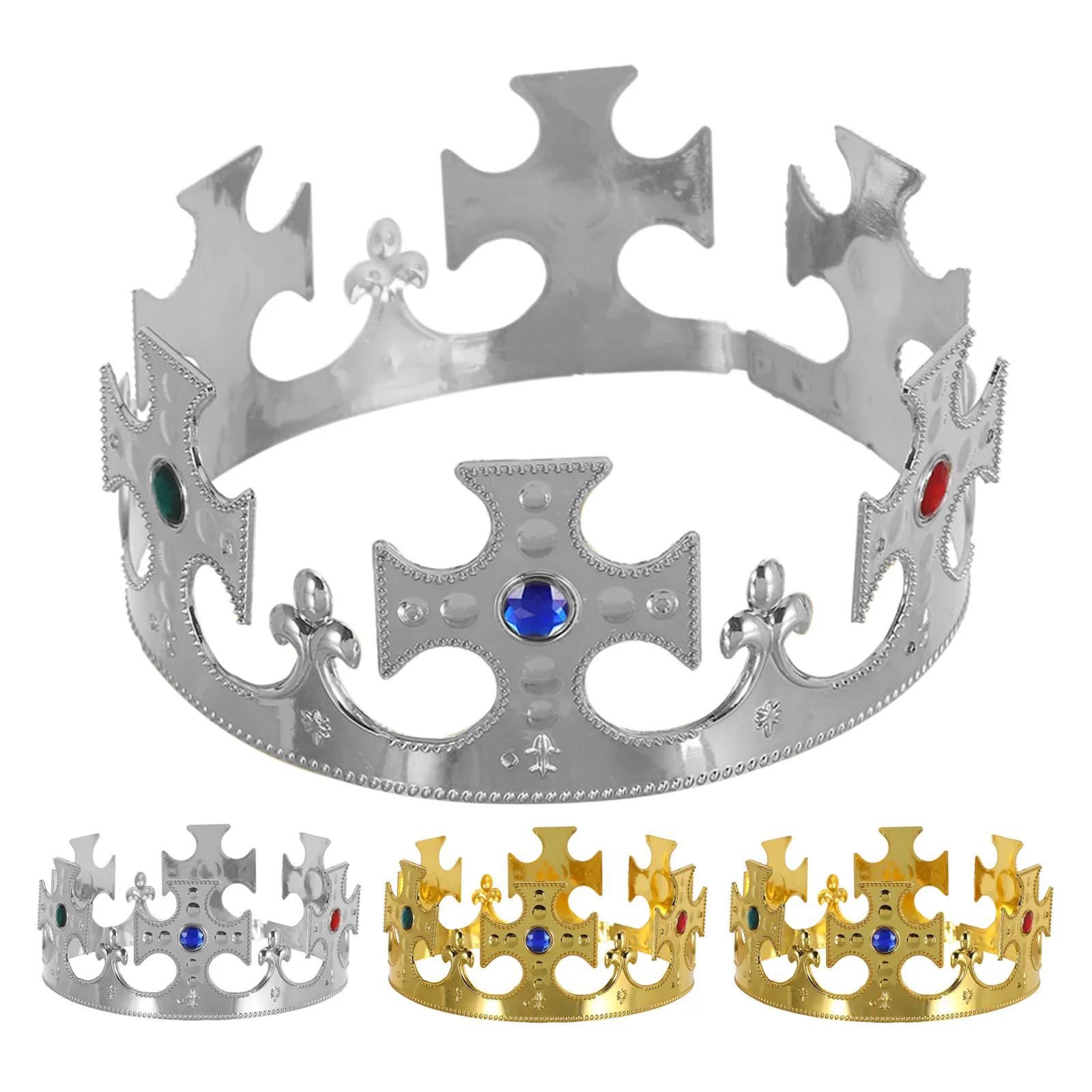 4 coronas ligeras de disfraz de príncipe para fiesta infantil, sombrero de cumpleaños, tiara de rey para niños pequeños