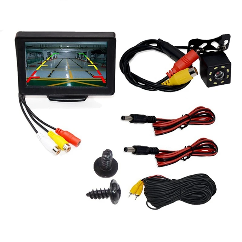 FULL-Rear View Camera Wide Degree 4.3Inch TFT LCD Display Or Monitor Waterproof Night Vision Reversing Backup