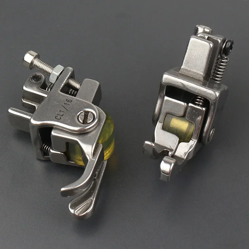 Industrial Sewing Machine High and Low Roller Presser Foot   Seam Allowance Pressure Wire Edge Stop Wheel