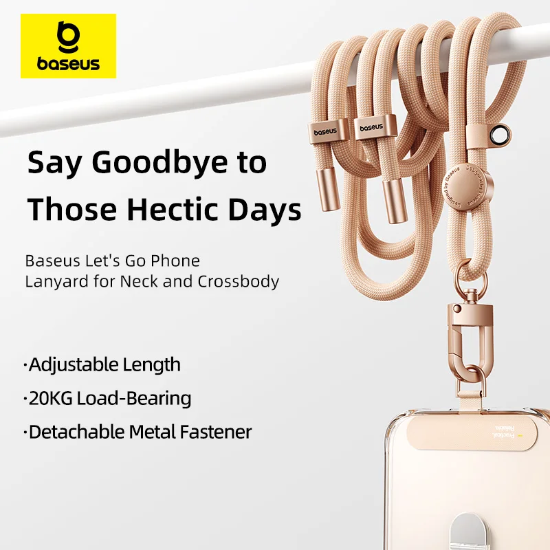 【新発売】Baseus 電話ストラップ タブ 超薄型パッチ 調節可能なストラップ 取り外し可能 紛失防止 メタル キーホルダー コード 携帯電話ストラップ