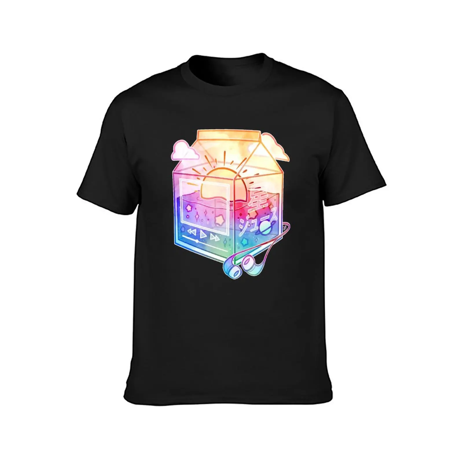 Lofi Sunset Juice Carton T-Shirt anime clothes anime T-shirts for men cotton