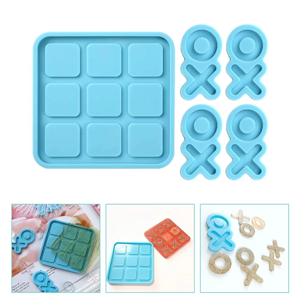 Xo placa molde moldes de xadrez para fundição de resina xadrez epóxi silicone sílica gel cristal diy