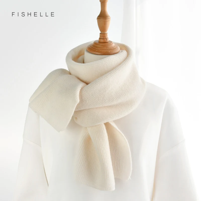 luxury cashmere knitted scarves rose red pink white wool women winter scarf adults warm thick wool scarf kids children