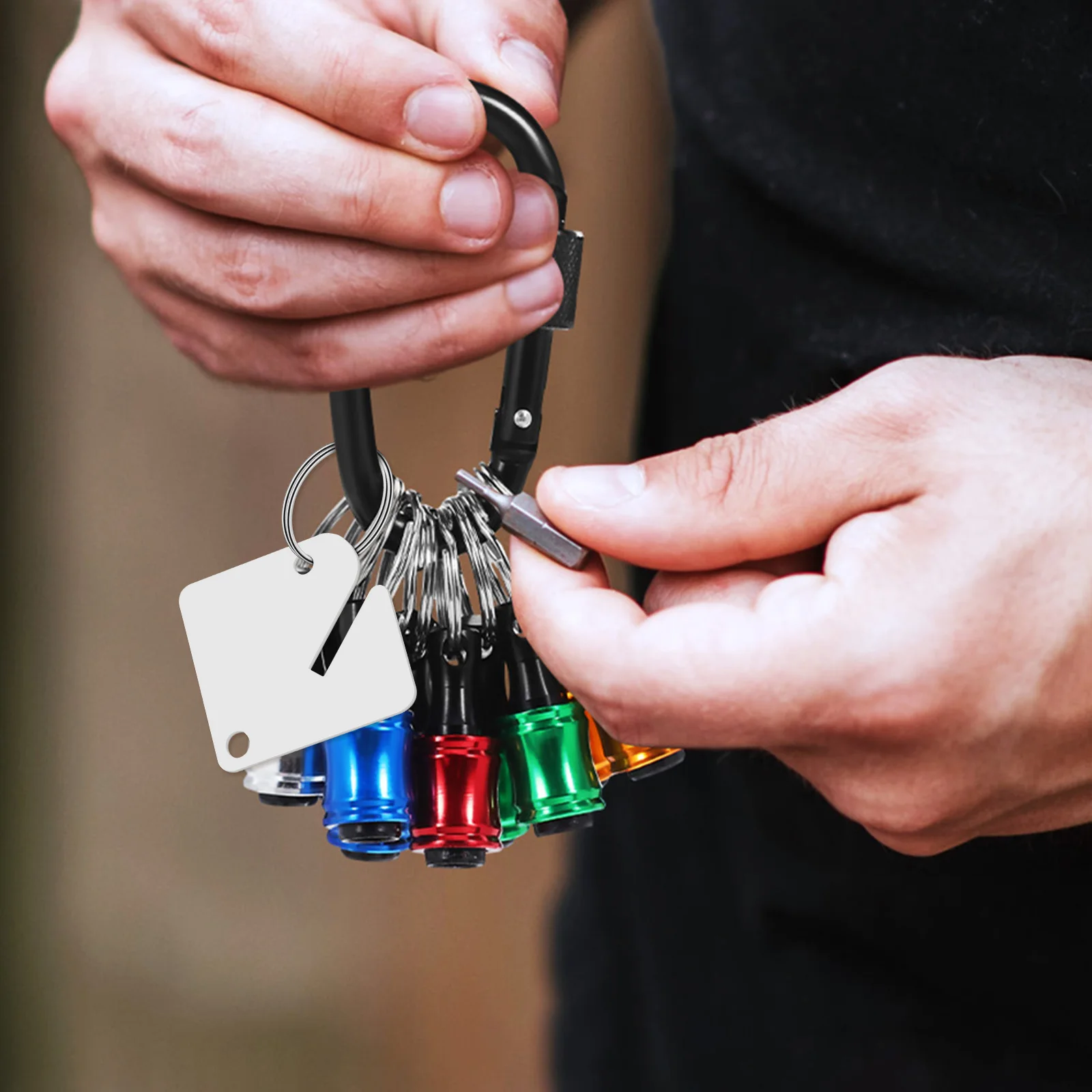 

60Pcs Acrylic Blank Key Tags Split Rings Key Identification Labels for Home Office Business DIY Keychains Accessories