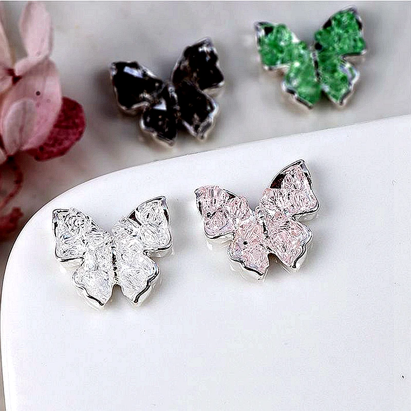 

5PCS Crushed Crystal Stone Bow Nail Art Charms Supplies Butterfly Accessories Parts For Nails Decoration Manicure Decor Parts