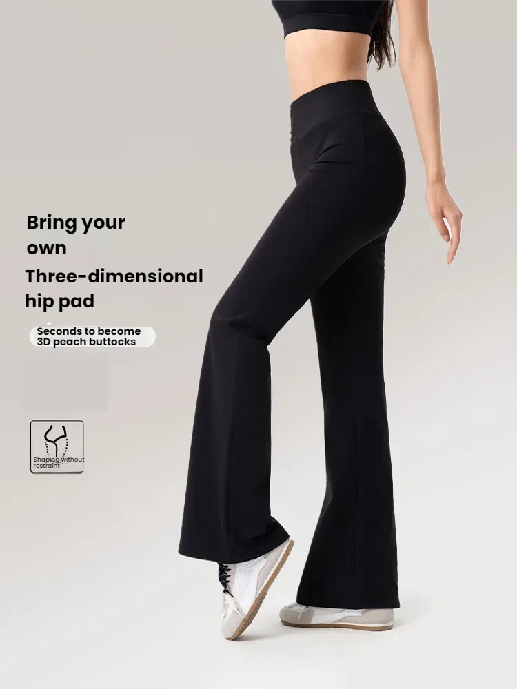 Plus Fleece Yoga Pants Bell Bottom Warm Insulated Autumn Winter Wear Slim Fit Flared Pilates Exercise Leisure Trousers Bootcut