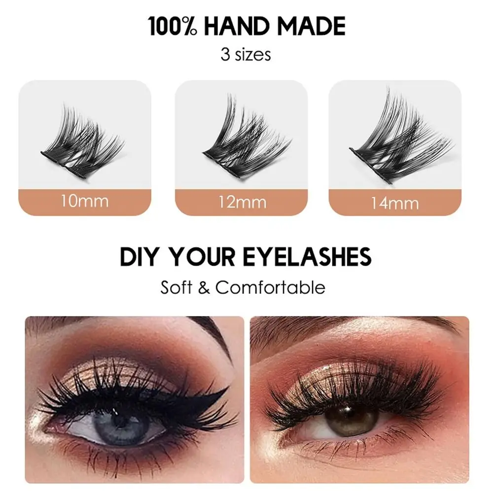 63 Kępki/Pudełko Miękkie Pojedyncze Kępki Rzęs Przedłużanie Rzęs DIY Puszyste Krzyżowane Sztuczne Rzęsy Fairy C Curl