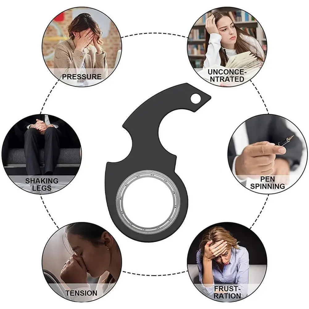 Fingertip Rotation Key Chains Decompression Spinner Stress Relief  Anti Anxiety Bearing Lightning Cool Trendy Hanging Key Rings