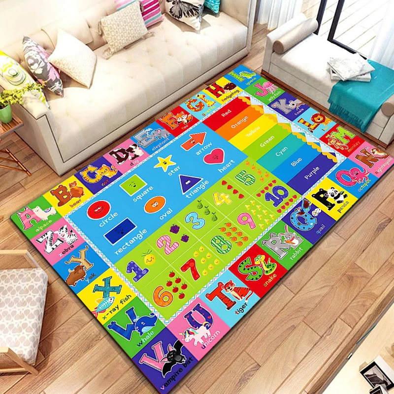 ABC Cartoon Alphabet Children Crawling Kids Playroom Early Education Area Rug,Carpet for Living Room Bedroom Sofa, play mats