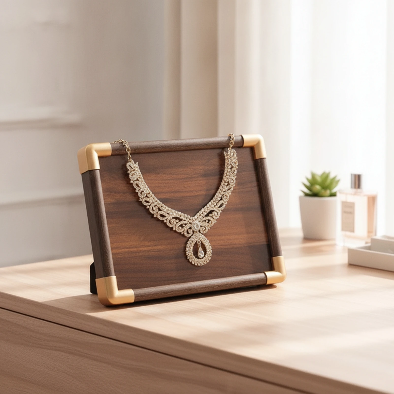 Necklace Display Board Rectangular Jewelry Tabletop Display Board Smooth High-Quality for Jewelers, Retail Counter, Vanity