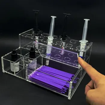 Dental acrylic composite applicator dispenser organizer holder composite syringe and accessories