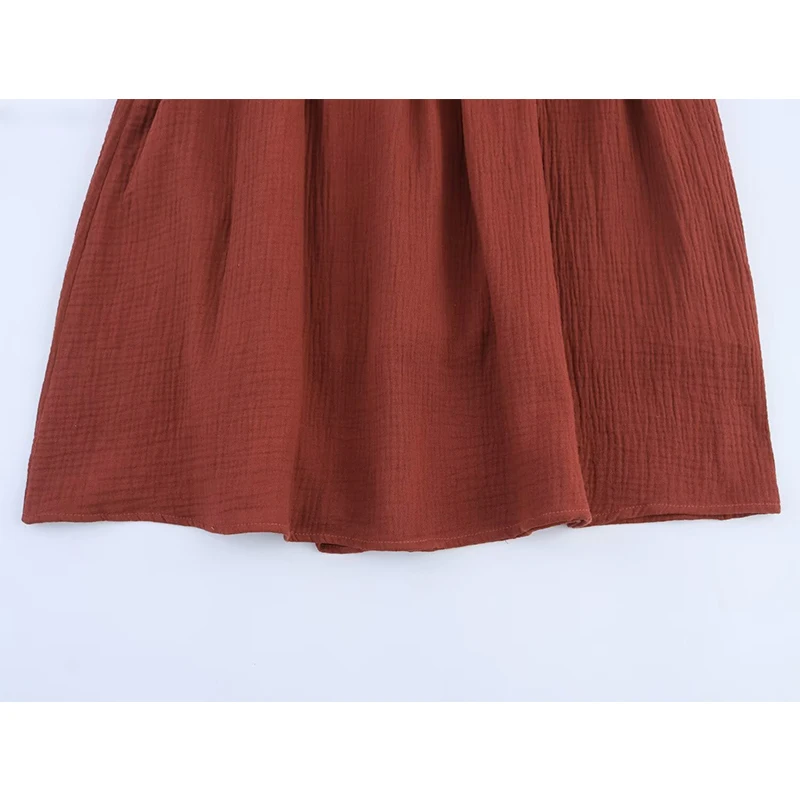 YENKYE European And American Style Embroidery Short Dress Women Lace Up O Neck Puff Sleeve Casual Dresses Vintage Vestidos