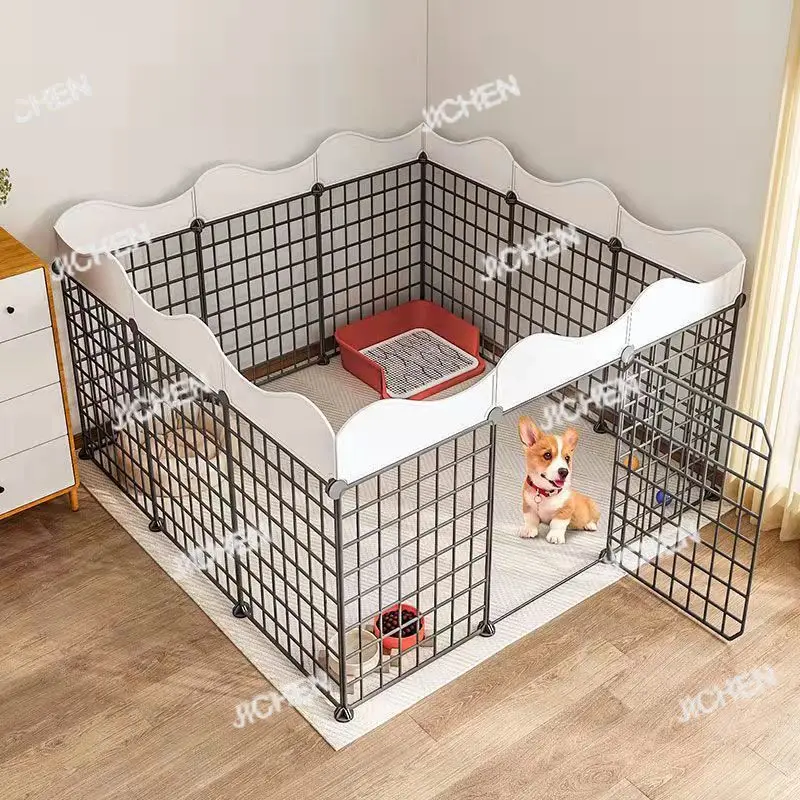 

JC Pet Fence Забор для собак в помещении с туалетом для маленьких и средних собак Бесплатная комбинированная изоляционная клетка для собак