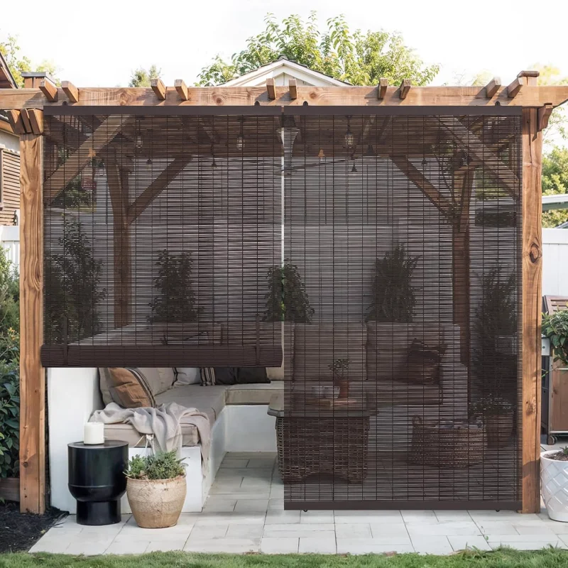 

Cordless Roller Shades for Outdoor, Exterior Light Filtering Roll up Shades, Hanging Sunscreen for Patio, Balcony Indoor