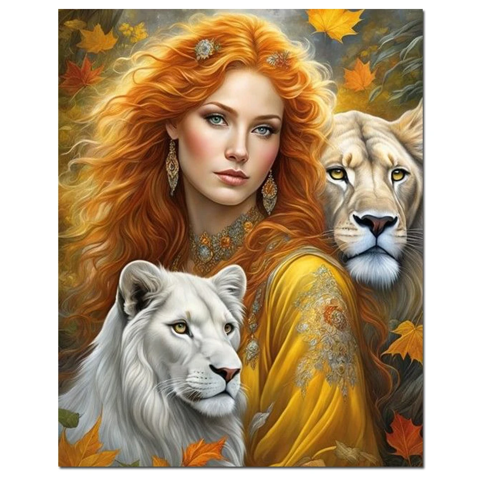 Beauty Lion DIY 5d Diamond Painting Cross Stitch Kits