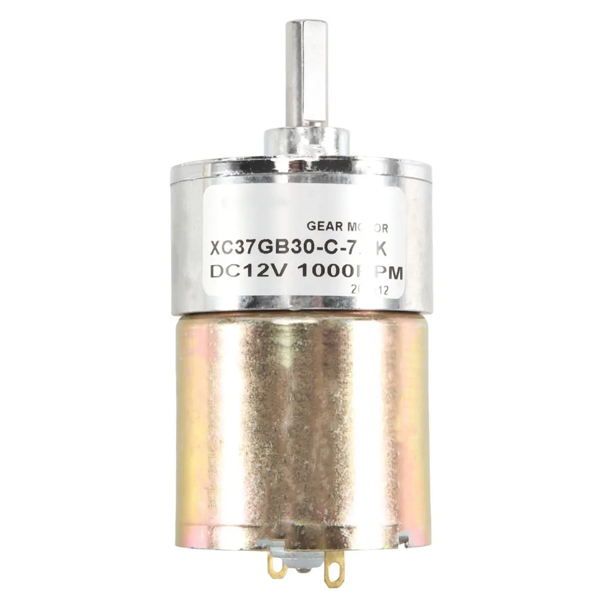 【Limited Offer】DC 12V 1000RPM Gear Motor High Torque Electric Mini Speed Reduction Geared Motor Eccentric Output Shaft 37mm