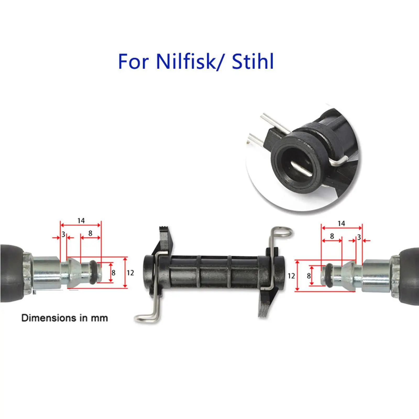 Plastic Extension Pipe Connector Hose Joint for High Pressure Washer Spare Part for Auto Detailing and Outdoor Wash Pump