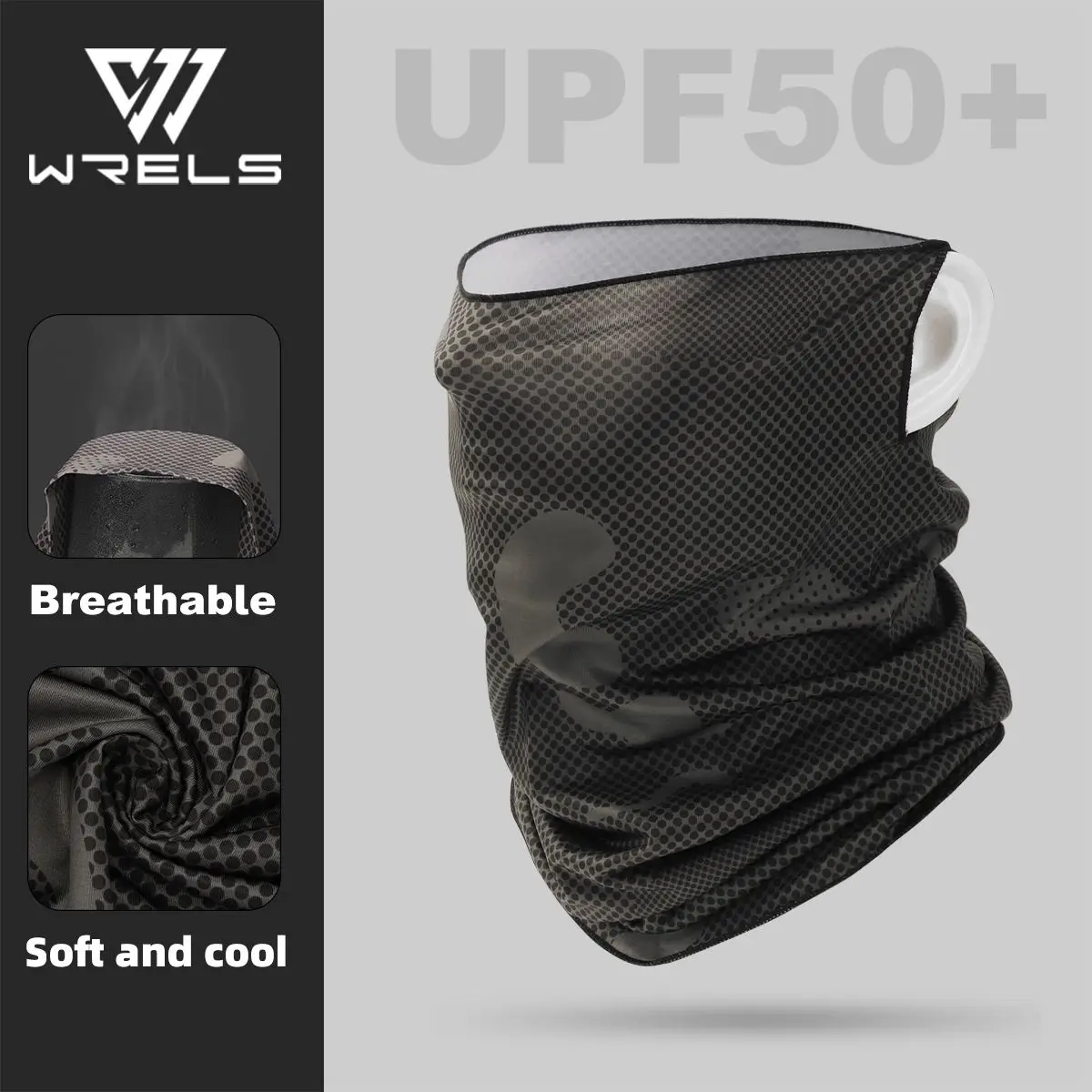 

WRELS Breathable Sun Protection Face Mask Ice Silk Sunscreen Mask Outdoor Cycling Face Cover Solid Color Neck Wrap UV Protection