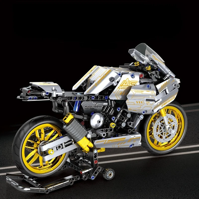 Motorcycle Building Block Model, Easy to Assemble and Operate, Suitable for Birthdays, Christmas, Halloween, New Year or Parties
