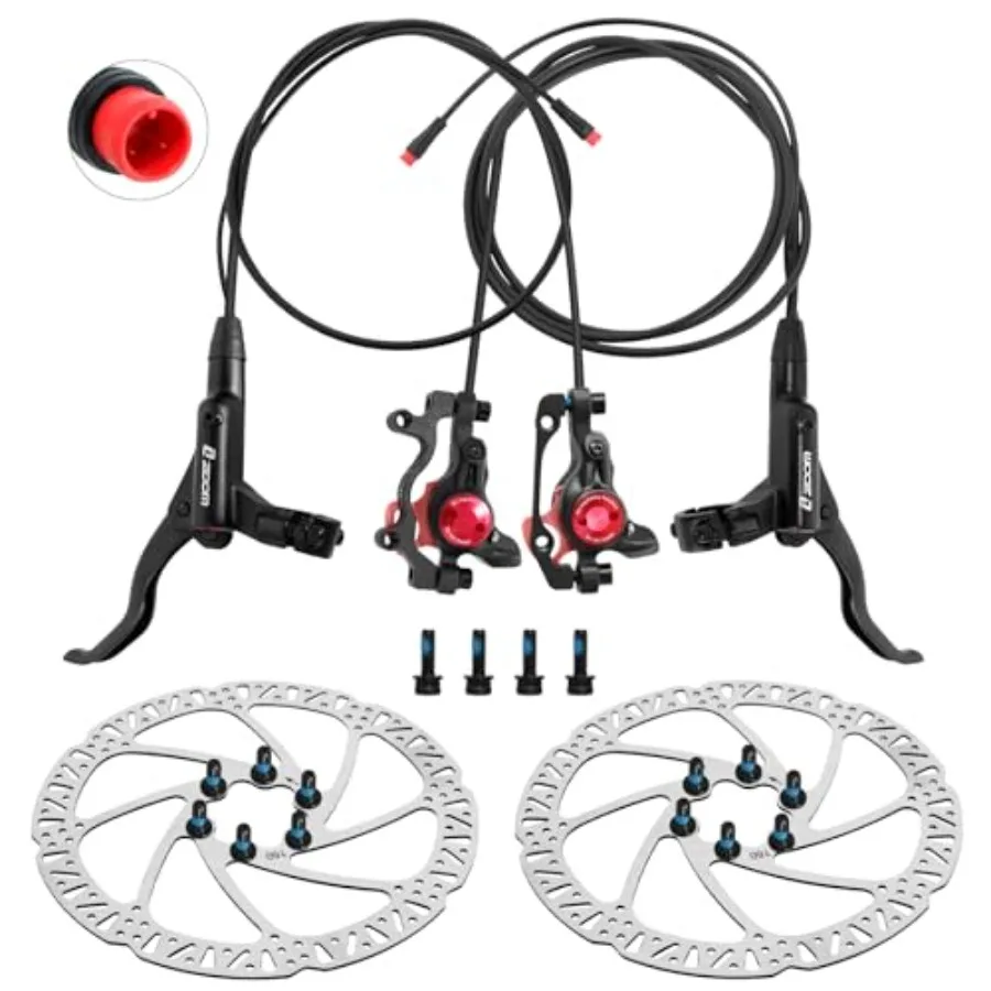 

Z00M HB875E Ebike Hydraulic Disc Brake Set Electric Power-Off Hydraulic Brake Set with 60mm Rotors Pre-Bled with Mineral Oil Br